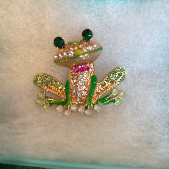 Frog Brooch Pins for Women Men, Enamel Rhinestone Colorful - Picture 5 of 8
